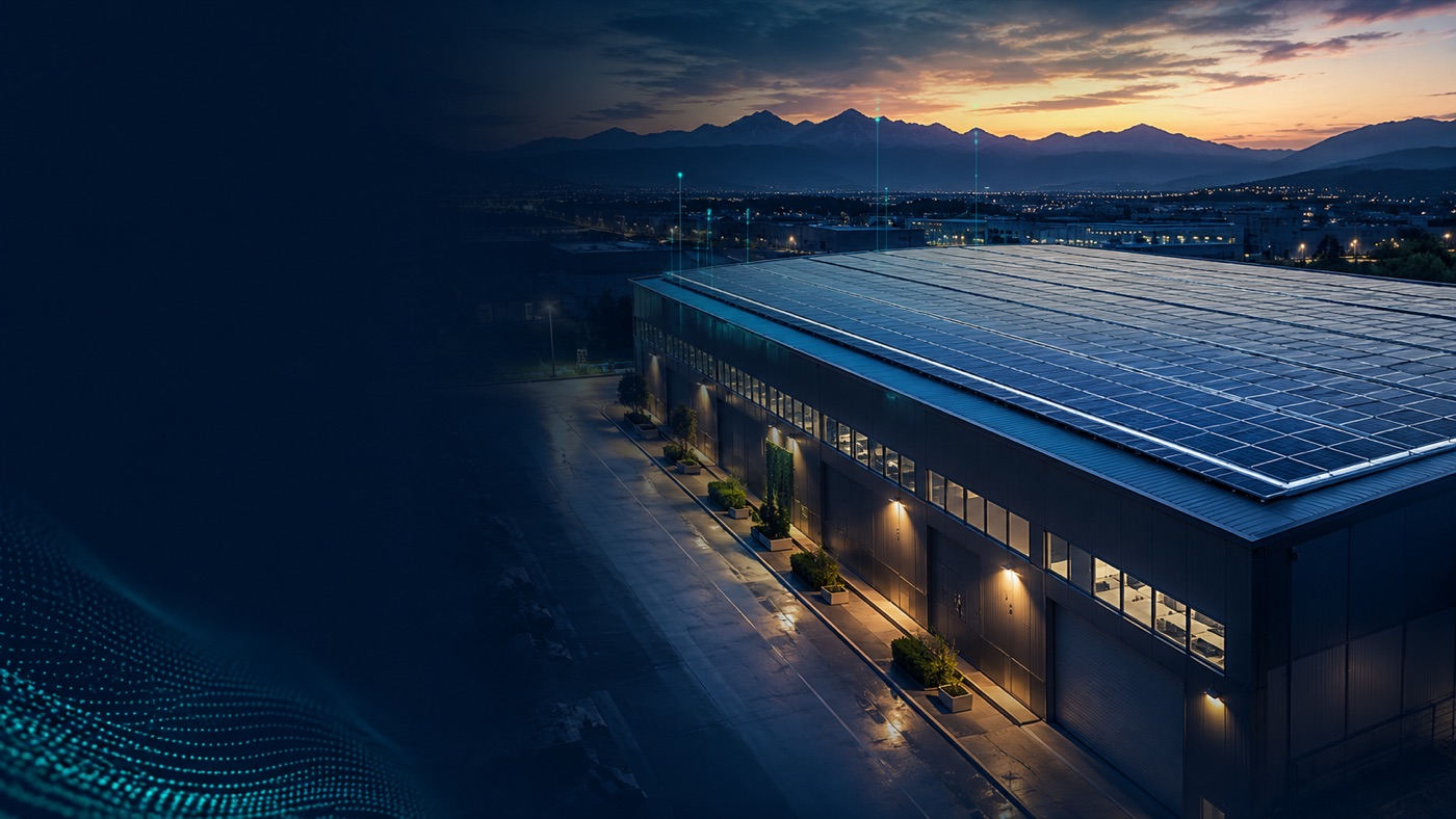 Capannone aziendale con impianto fotovoltaico sul tetto, Vallenergia